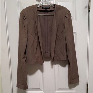 Women's Brown Open-Front Cropped Blazer